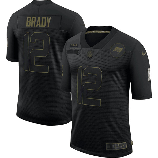 Men's Tampa Bay Buccaneers #12 Tom Brady Black 2020 Salute To Service Limited Stitched NFL Jersey